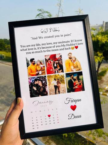 Customised Calender Frame White Background