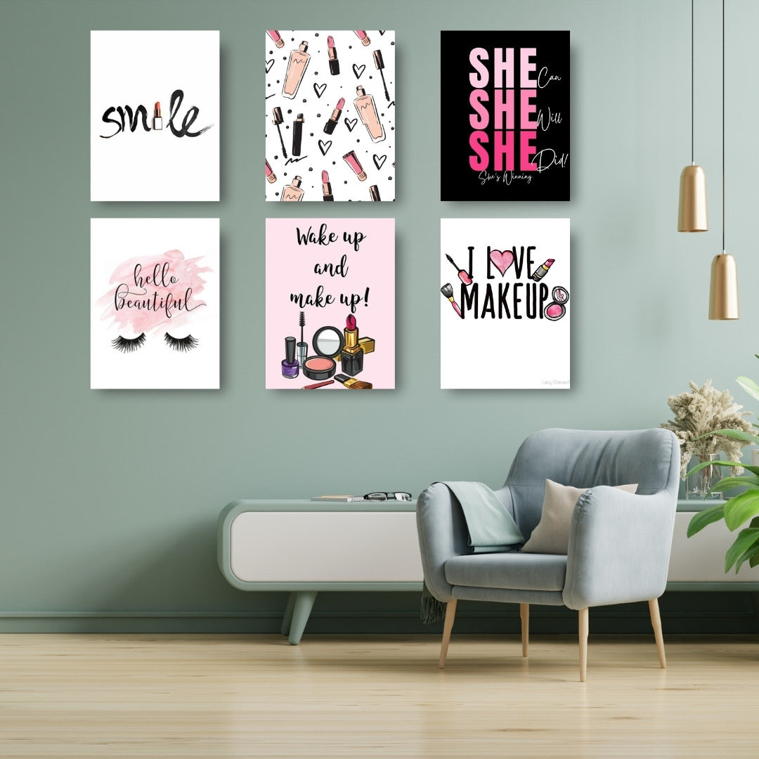 Makeup Set Of 6 Wall Art for Home Decor