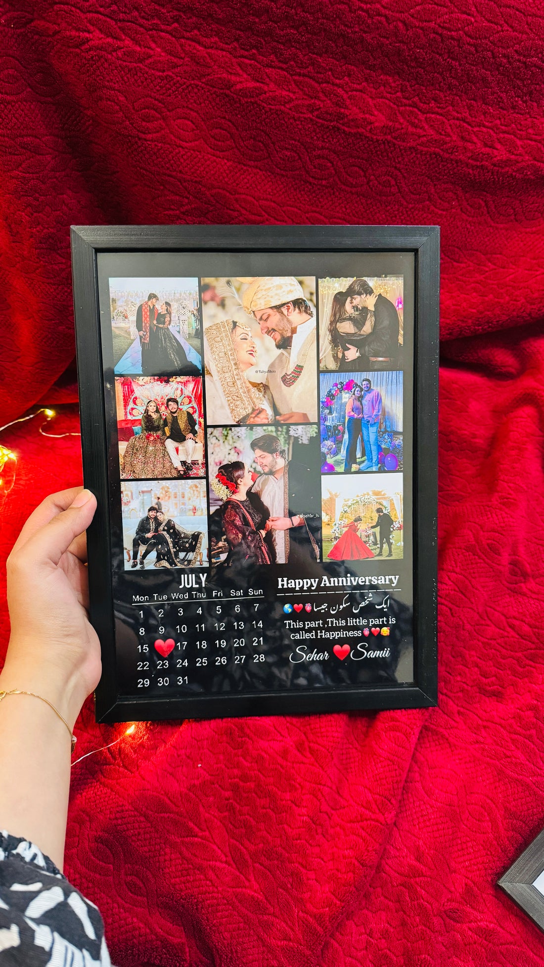 Customised Calender Frame Black Background