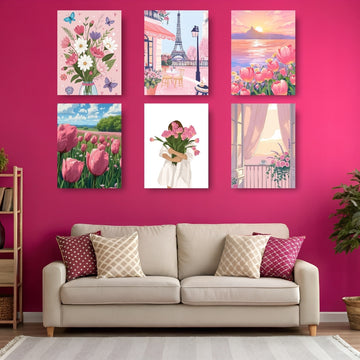 Italian Vintage Set Of 6 Wall Art for Home Decor