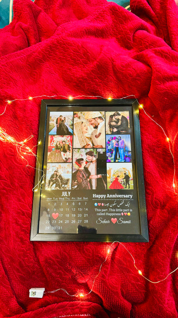 Customised Calender Frame Black Background