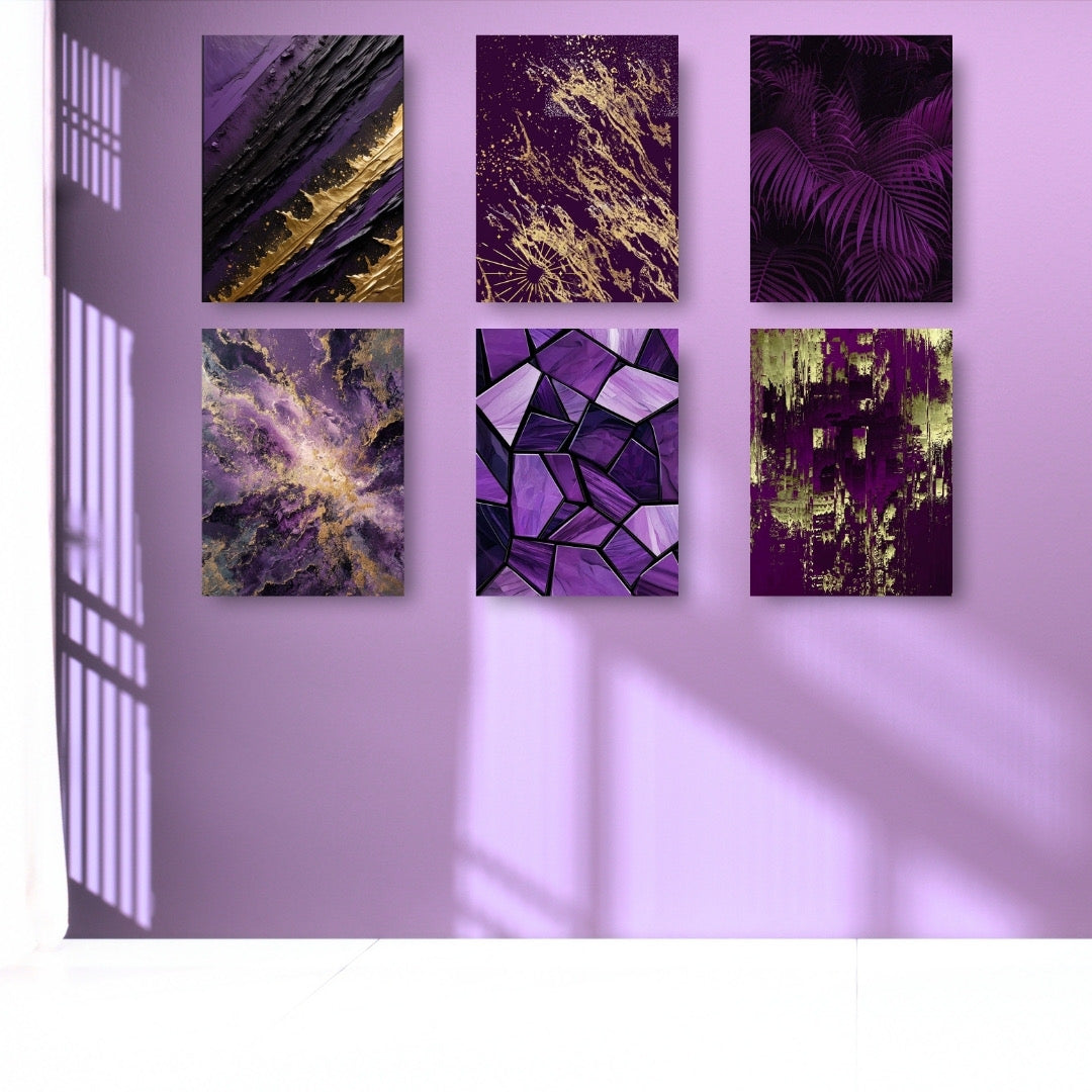 Purple & Gold Theme Set Of 6