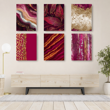 Shoking Pink  & Gold Theme Set of 6