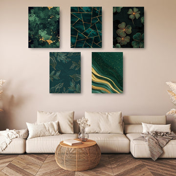 Emerald Green & Gold Theme Set Of 6