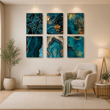Teal & Gold Theme Set Of 6