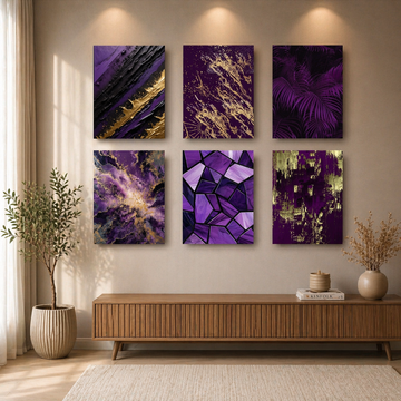Purple & Gold Theme Set Of 6