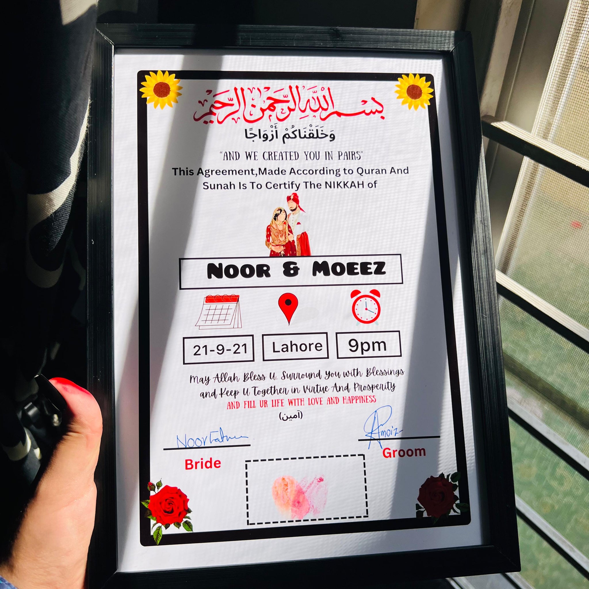 Nikkah certificate - Frame